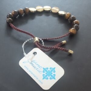 Brown and Gold Beaded Bracelet